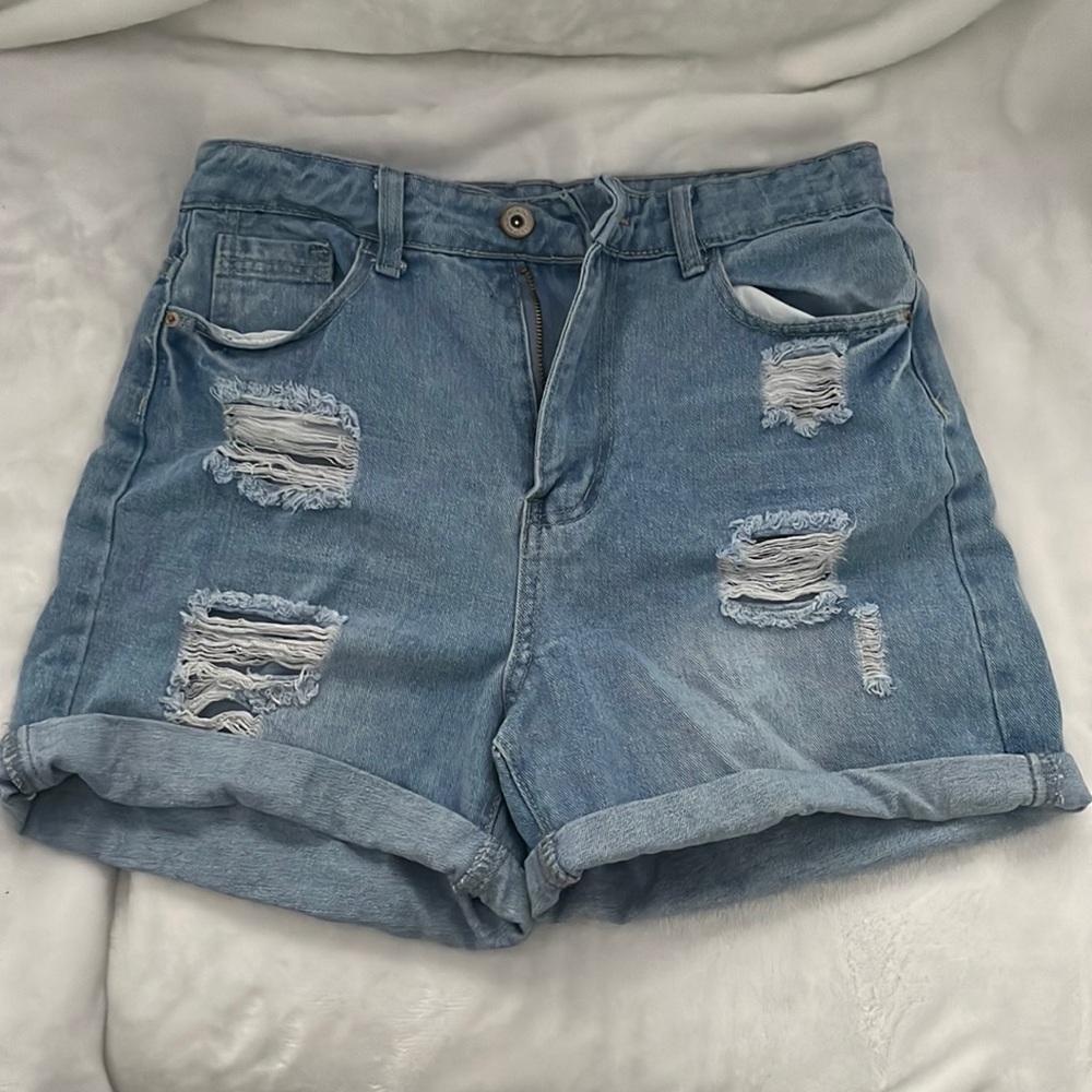 Light jeans shorts
